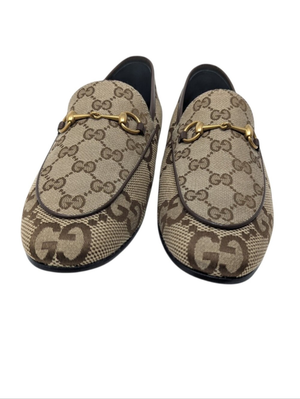 NEW Gucci Jordaan Jumbo GG Monogram Horsebit Jacquard Loafer Mule Size EU 39.5 - Picture 3 of 10